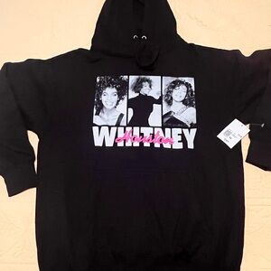 Men's Hoodie with Whitney Houston Logo by Forever 21 / Size: Medium